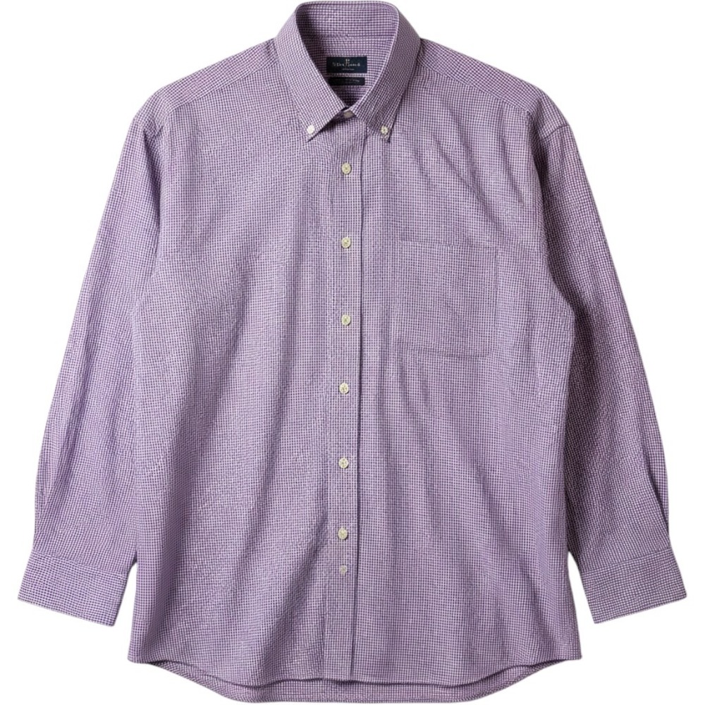 Club Room Men's Button Down Purple Pinstriped Dress Shirt 16 1/2 32-33 Regular - Picture 1 of 5